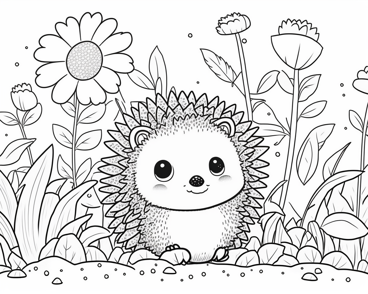 ježek 14 - Omalovánky k vytisknutí zdarma